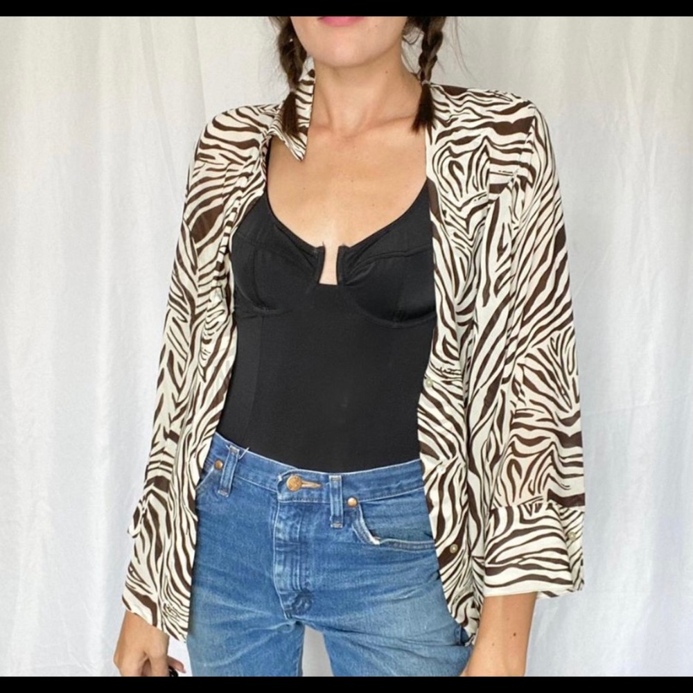 Vintage zebra button down